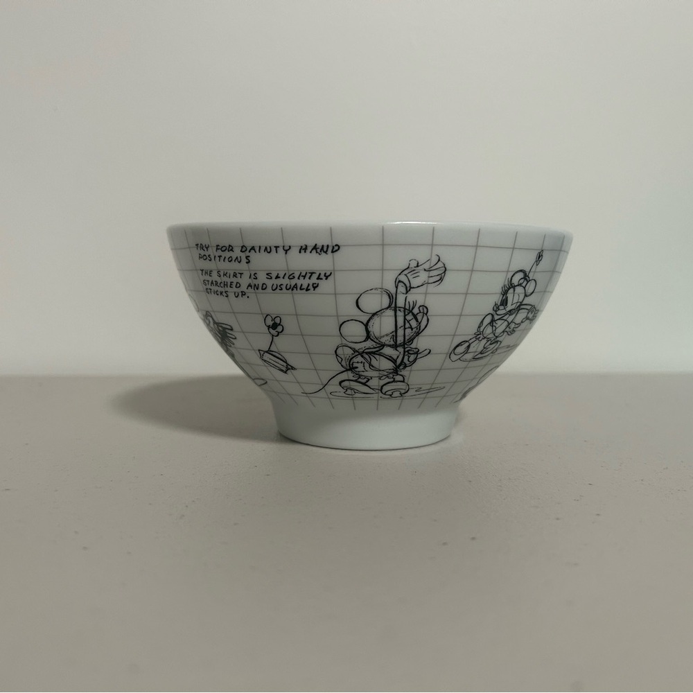 Disney Sketchbook Cereal Bowl Minnie Mouse White Black